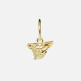 Front view of Mini Mega Shredder Charm in 14k yellow gold by Ides