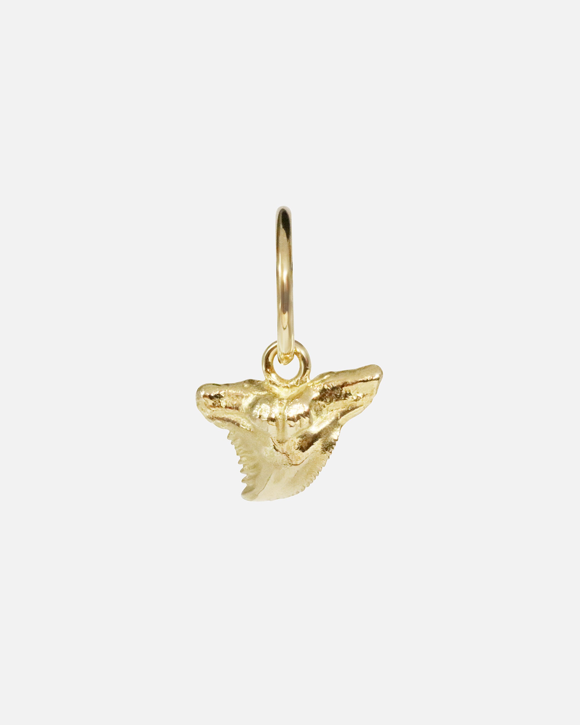 Front view of Mini Mega Shredder Charm in 14k yellow gold by Ides