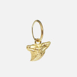 Side view of Mini Mega Shredder Charm in 14k yellow gold by Ides