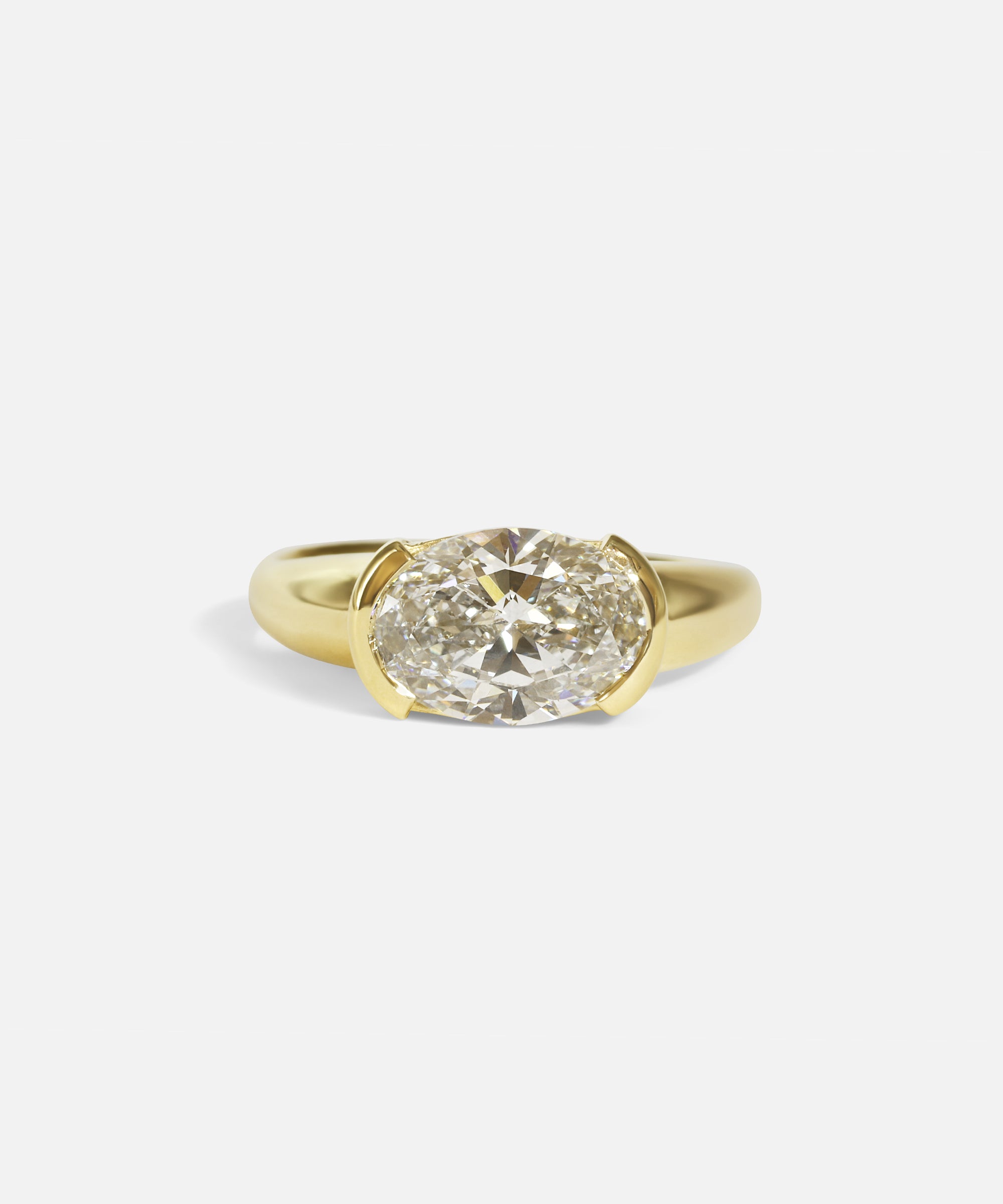 FRONT view of Chalice Ring / Lab Diamond in 18k yellow gold by Joko