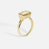 Alternative side view of Fractal Ring / 3.6ct Lab Diamond in 14k yellow gold by Joko