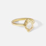 Side view of Portrait Ring / White Sapphire