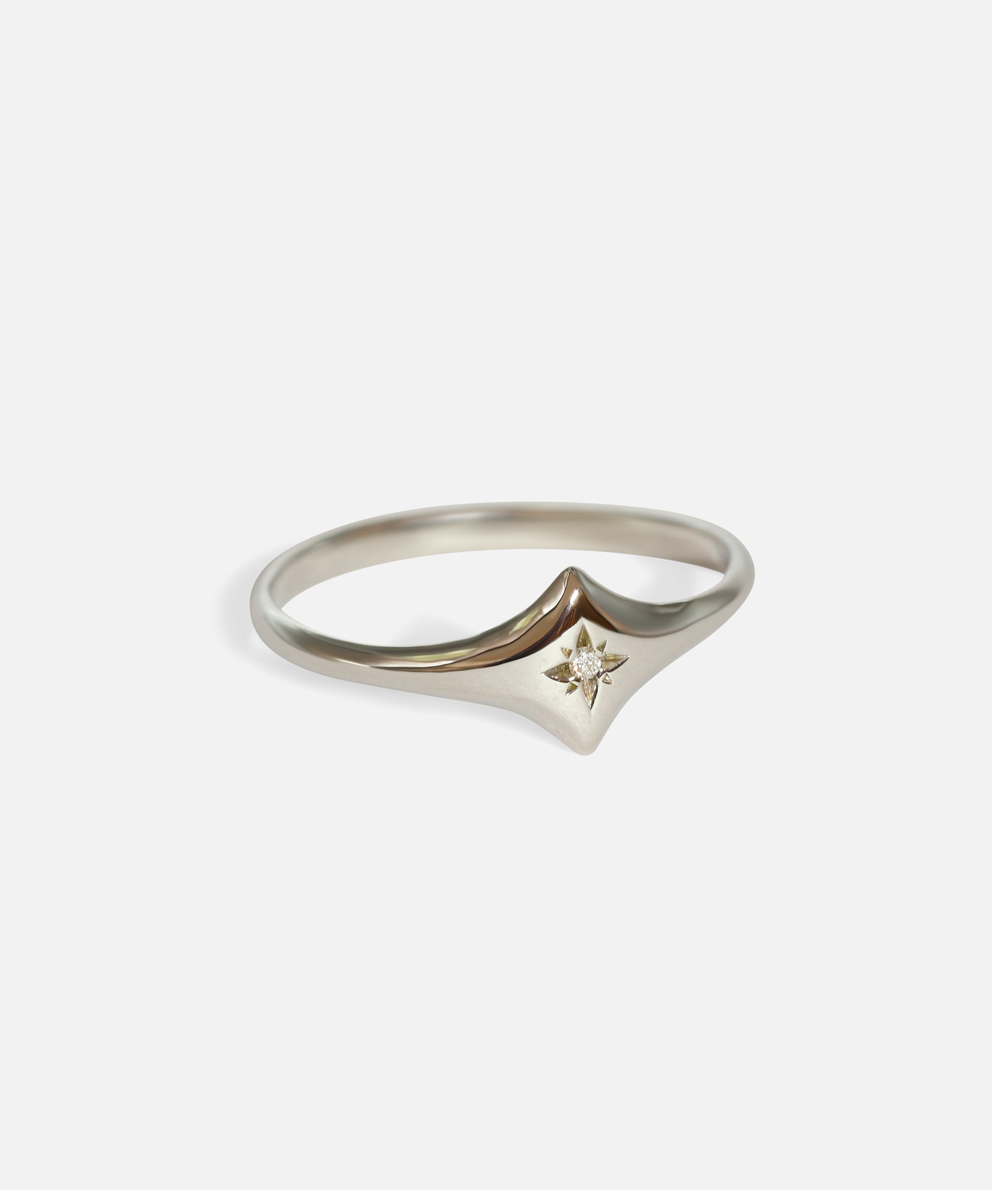 Side view of Star Ring / White Diamond by Joko