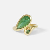 Front view of Verde Ring / Tourmaline and Sapphire