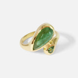 Side view of Verde Ring / Tourmaline and Sapphire