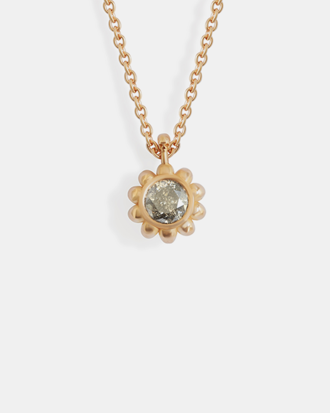 Front view of Skull Drop Down Pendant in 18k Red Gol