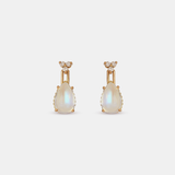 Front view of Skull Moonstone and Diamond Drop Earrings