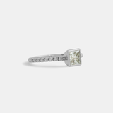 Side view of Square Bezel Skull Shank / White Diamond