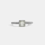 Front view of Square Bezel Skull Shank / White Diamond