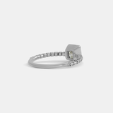 Back angled view of Square Bezel Skull Shank / White Diamond