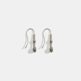 Side view of Skull Double Drop	Earrings in 18k white gold
