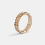 Angled side view of Rose Garden Band in 18k rose gold