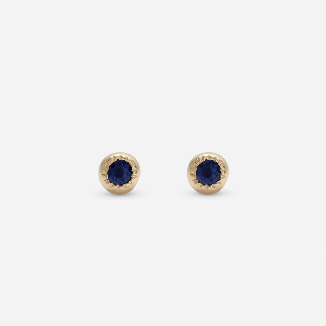 Melee Ball / Sapphire Studs By Hiroyo