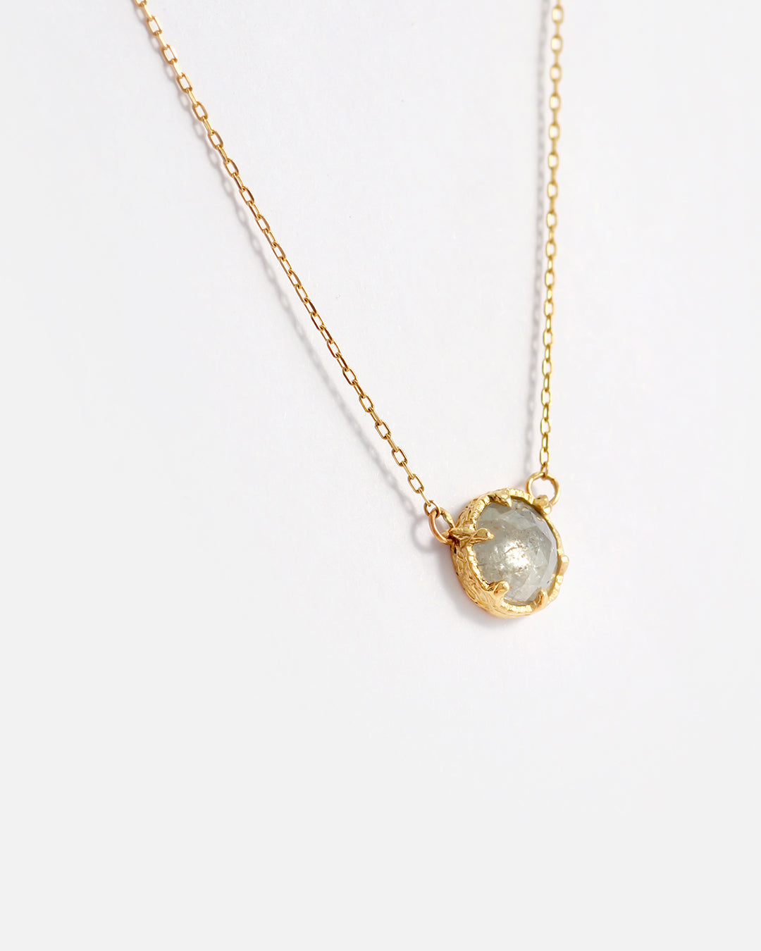 Rose Cut Grey Diamond / Pendant By Ariko