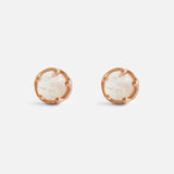 Front view of Moonstone / Rose Gold Studs by Ariko