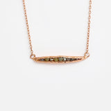 Front view of Rough Grey Diamond Pendant in 14k Rose Gold