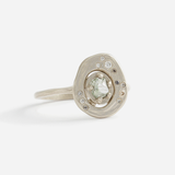 Cosmo 1 / Natural Green Raw Diamond + Diamonds By fitzgerald jewelry