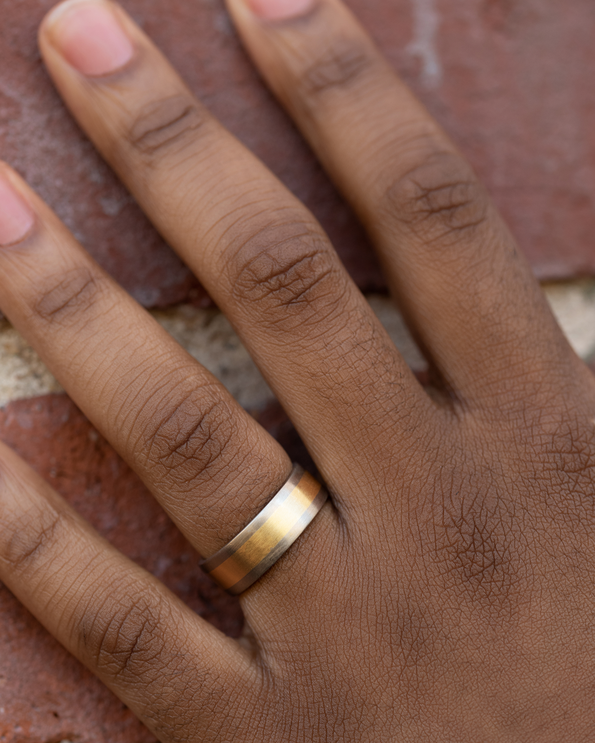 Flat Band / 7mm Wide 2-Tone By fitzgerald jewelry