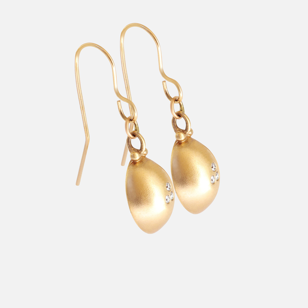 Eggplant / Yellow Gold + Diamond Earrings By fitzgerald jewelry