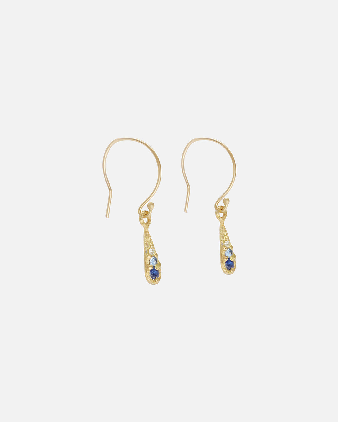 Silk / Gradient Blue Sapphire Earrings By Hiroyo