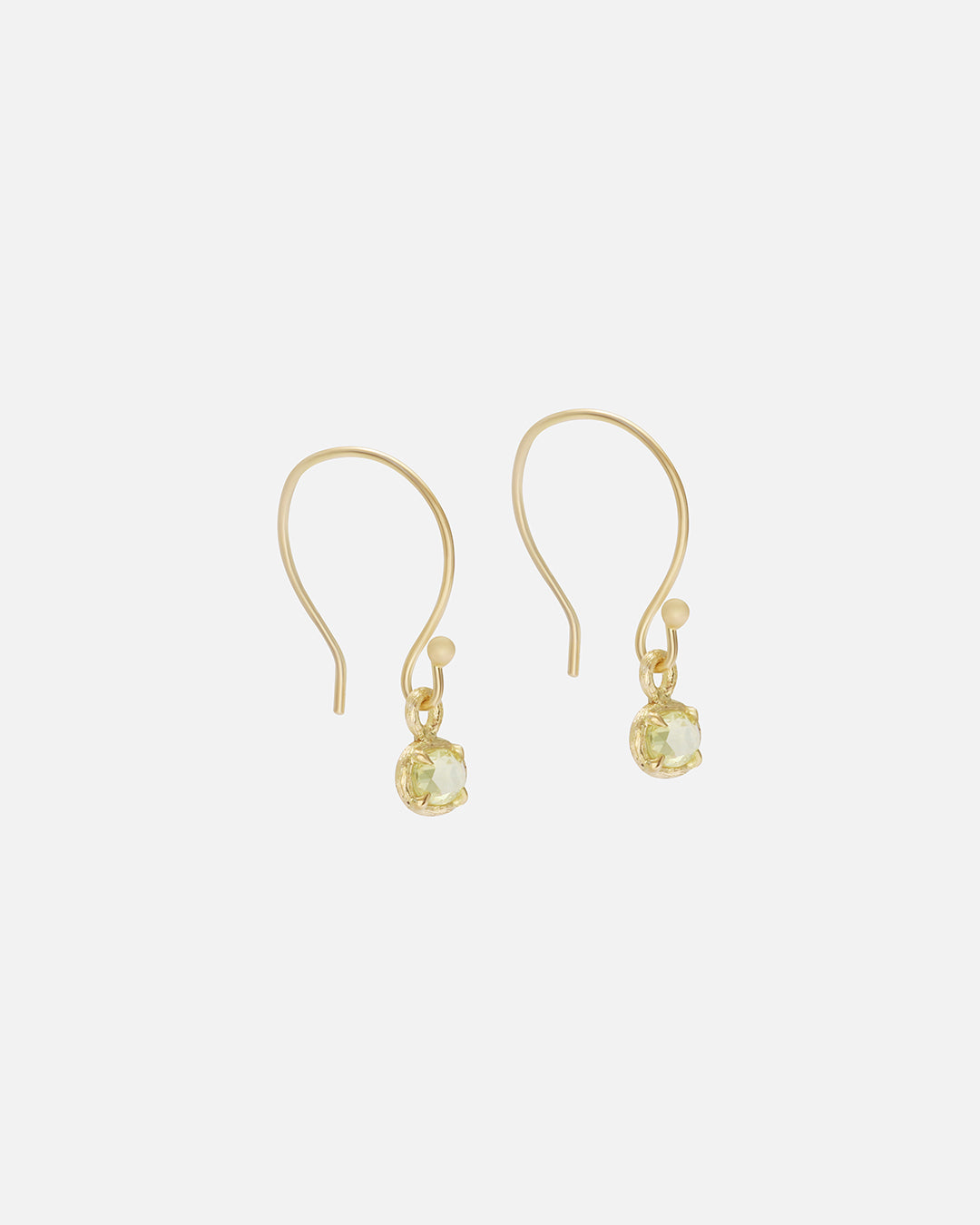 Silk / Rose Cut Yellow Sapphire Earrings By Hiroyo