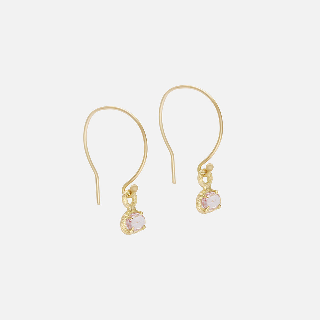 Silk / Rose Cut Pink Sapphire Earrings By Hiroyo