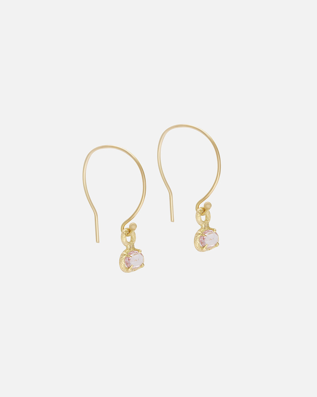 Silk / Rose Cut Pink Sapphire Earrings By Hiroyo