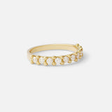 Side view of Dew / 2.3mm Brilliant Cut Diamond Ring in 18k Yellow Gold