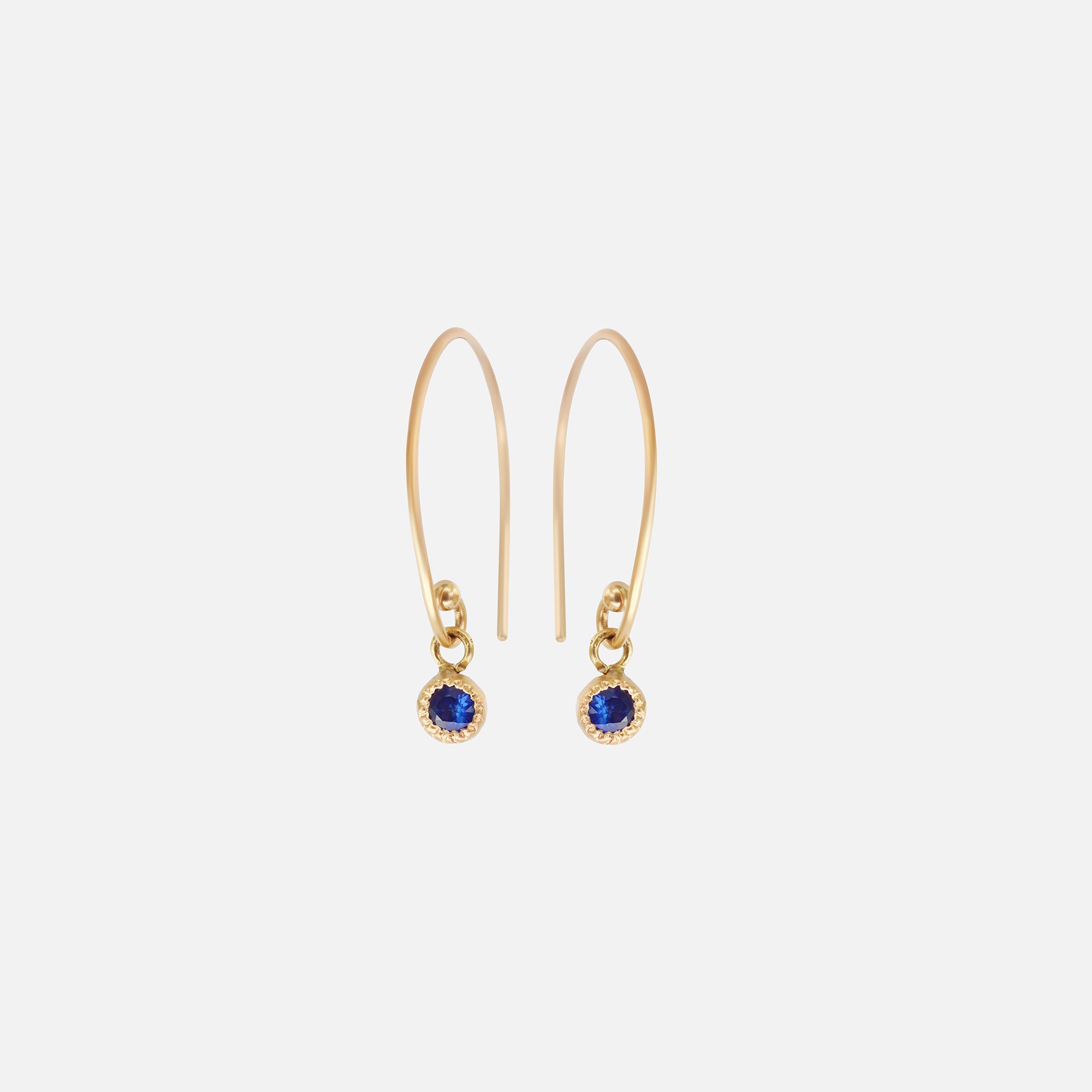 Melee Ball Loop / Sapphire Earrings By Hiroyo