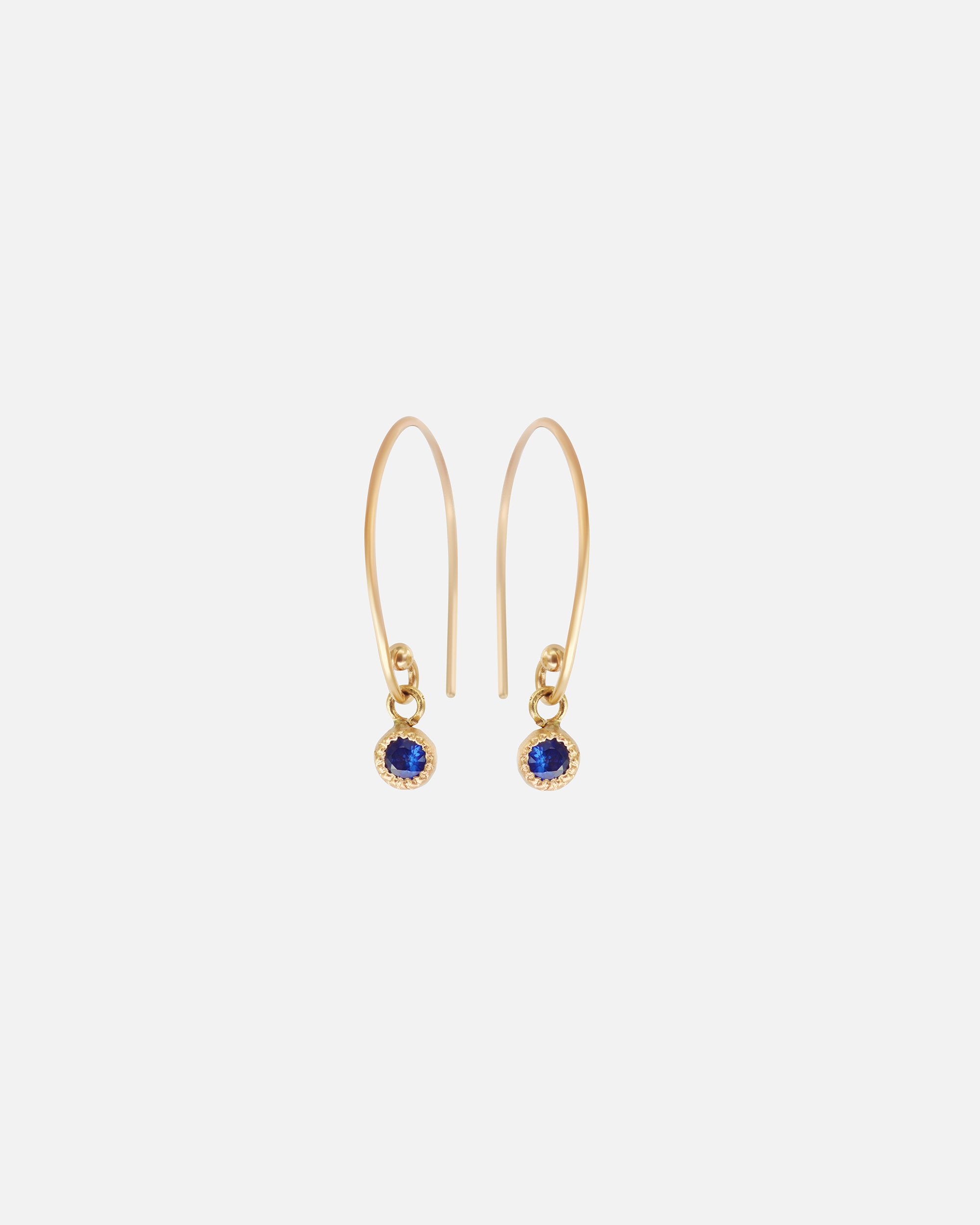 Melee Ball Loop / Sapphire Earrings By Hiroyo