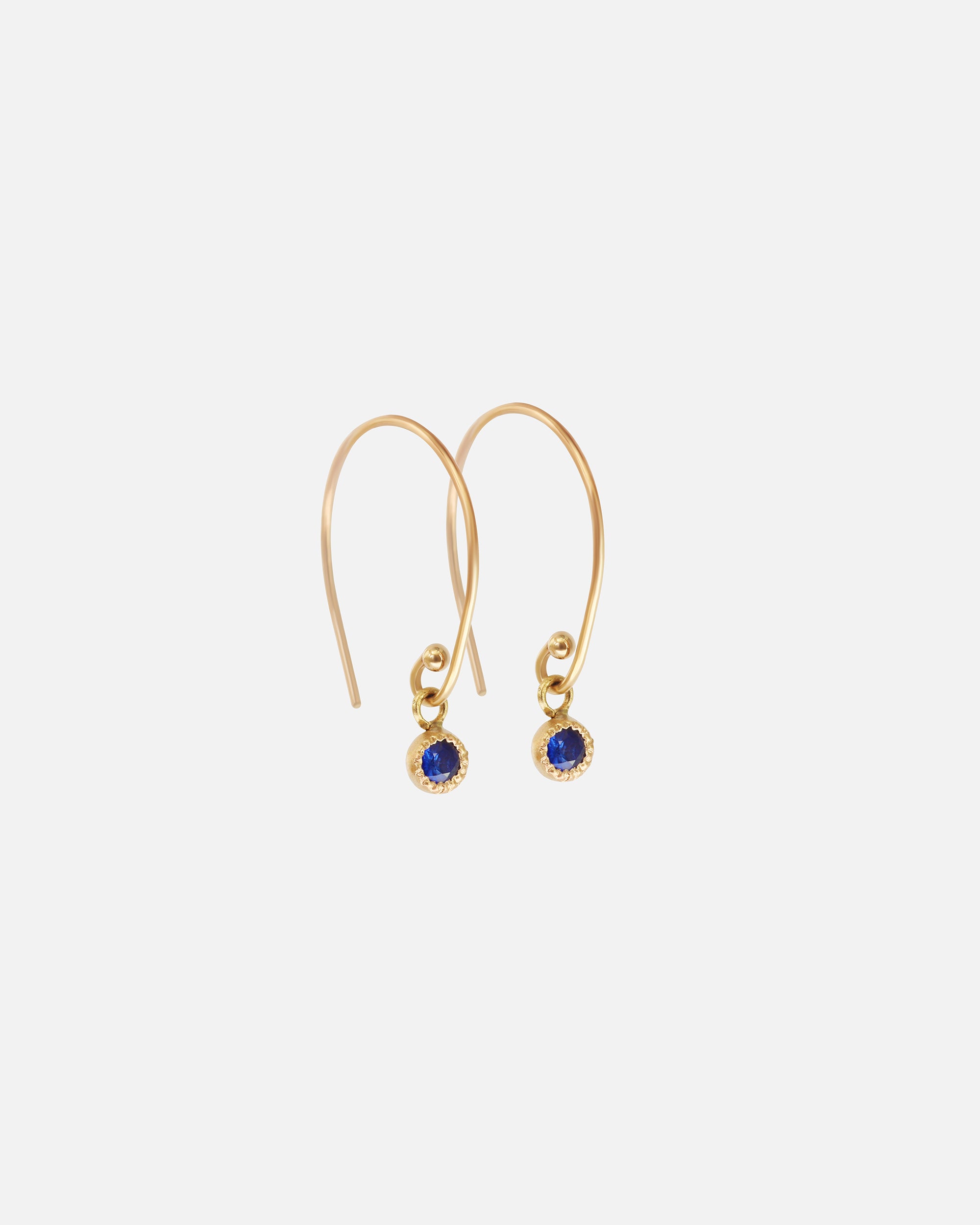 Melee Ball Loop / Sapphire Earrings By Hiroyo