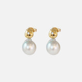 Umi / Triangle Shaped with Akoya Pearl Earrings By Hiroyo