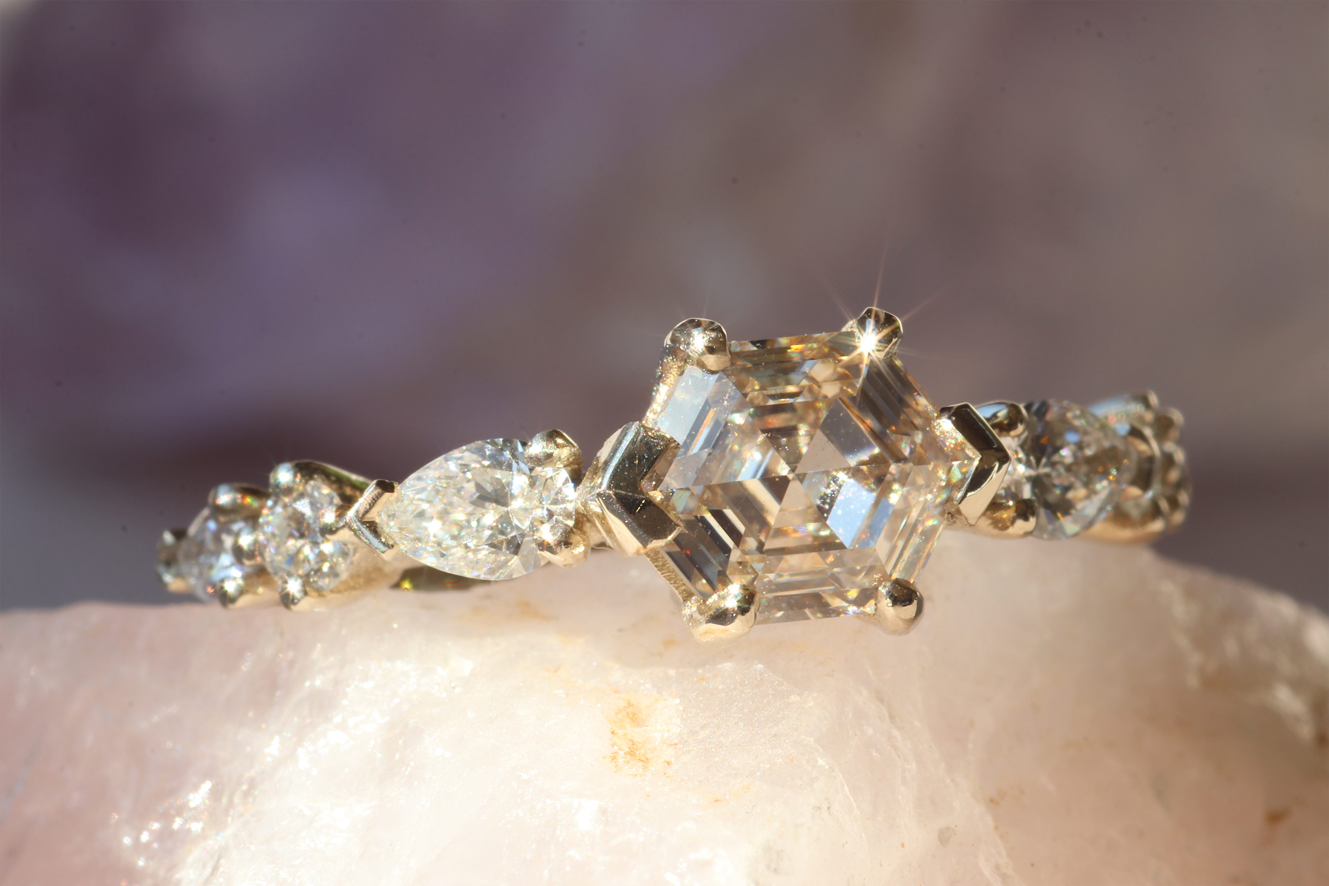 Champagne Hex and Pears / Ring By fitzgerald jewelry
