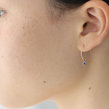 Melee Ball Loop / Sapphire Earrings By Hiroyo