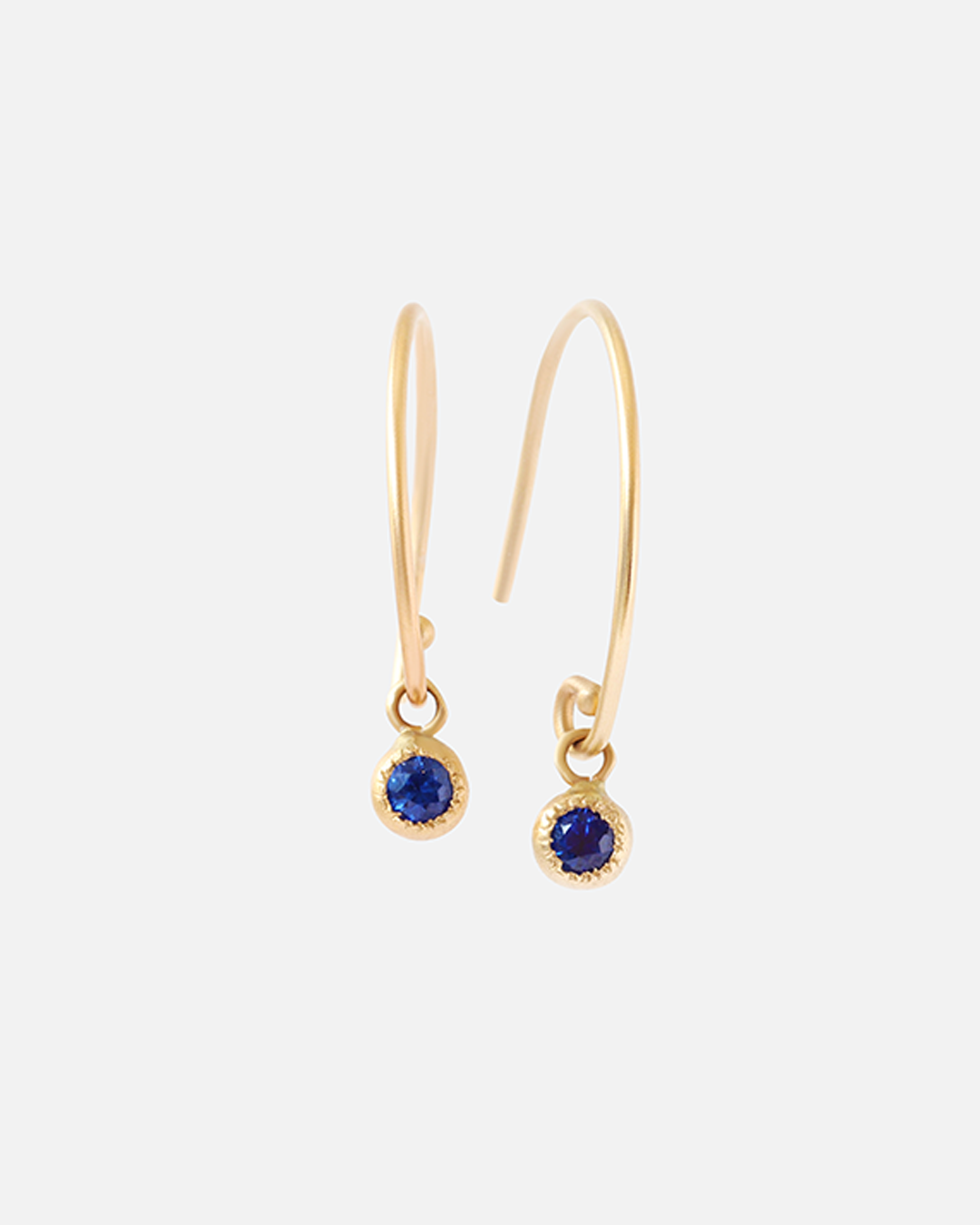 Melee Ball Loop / Sapphire Earrings By Hiroyo