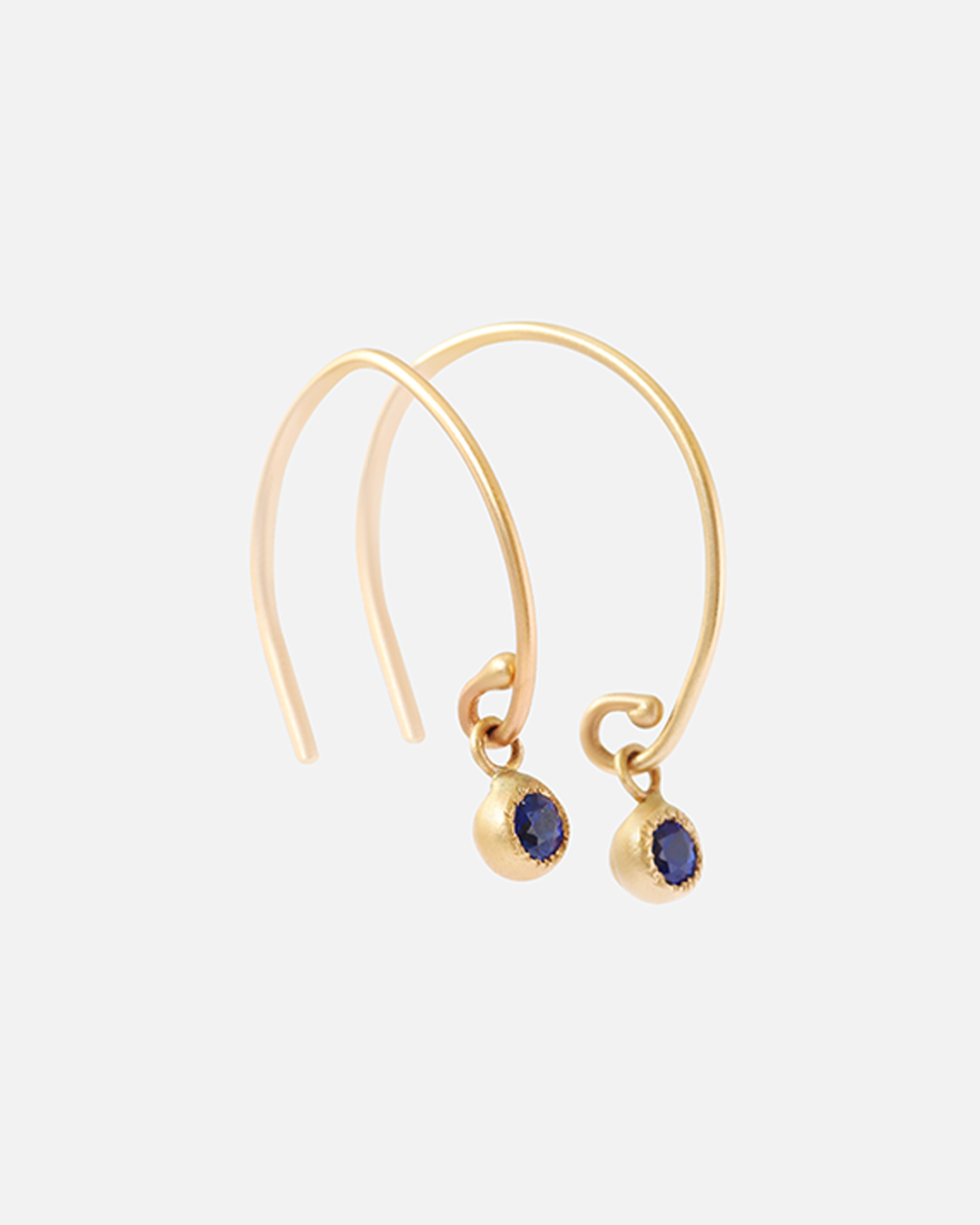 Melee Ball Loop / Sapphire Earrings By Hiroyo