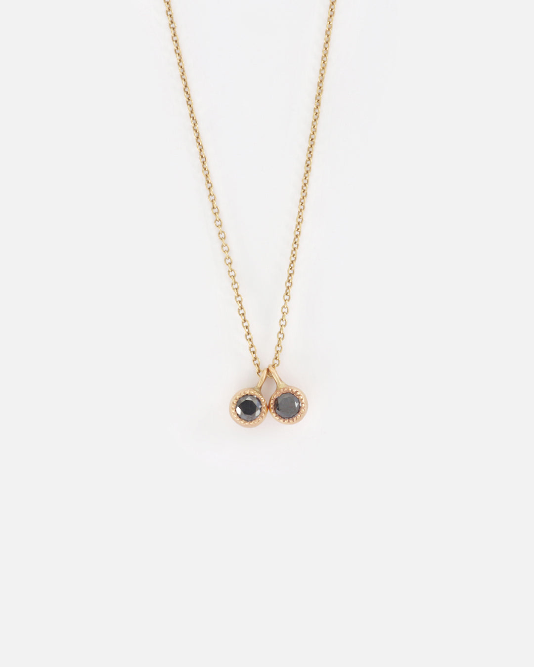 Melee 10 / Double Black Diamonds Pendant By Hiroyo