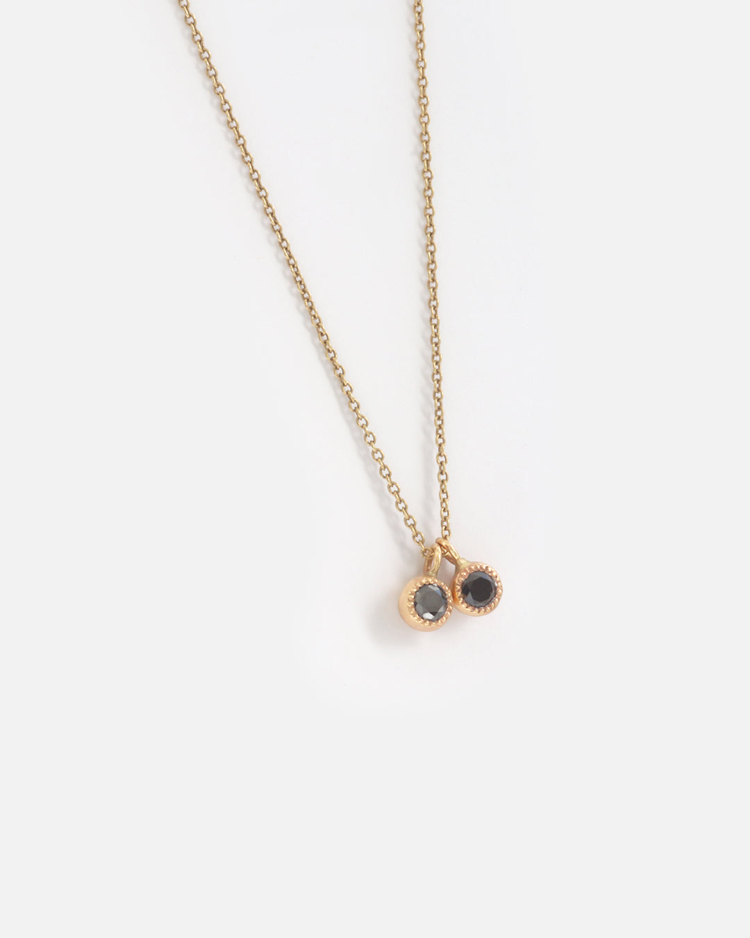 Melee 10 / Double Black Diamonds Pendant By Hiroyo