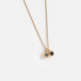 Melee 10 / Double Black Diamonds Pendant By Hiroyo