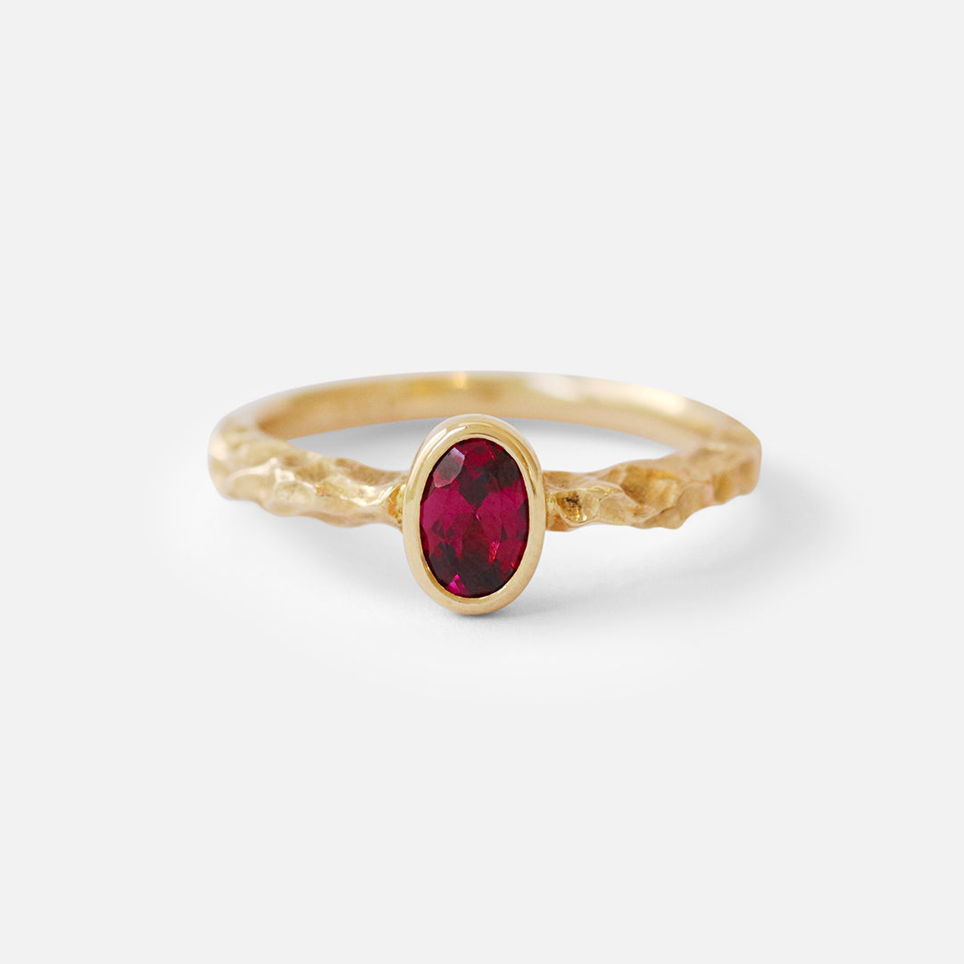 Rough Water Ring / Burmese Garnet By O Channell Designs