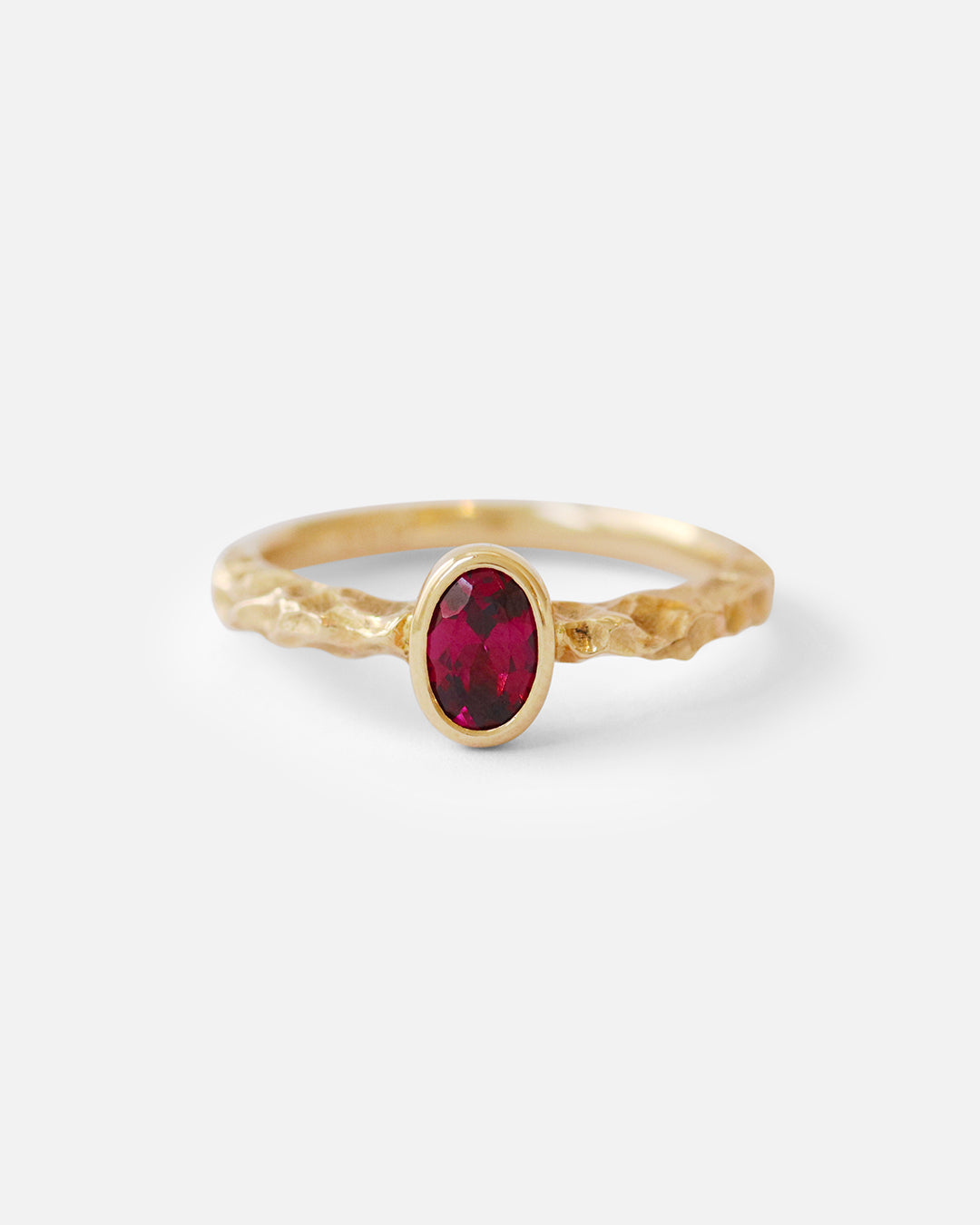 Rough Water Ring / Burmese Garnet By O Channell Designs