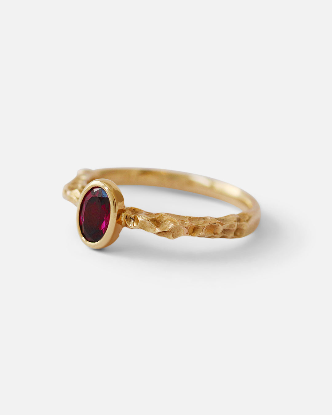 Rough Water Ring / Burmese Garnet By O Channell Designs