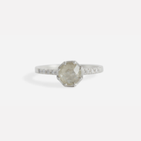 Pave 8 Octagon / Yellowish Diamond + Platinum By fitzgerald jewelry