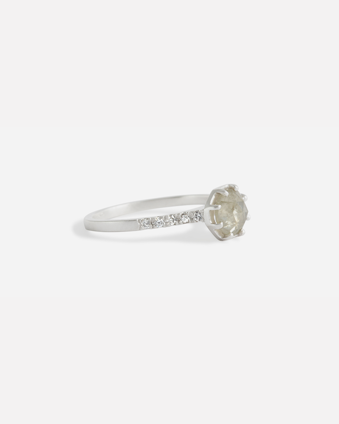 Pave 8 Octagon / Yellowish Diamond + Platinum By fitzgerald jewelry