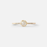 Pave 2 / 4mm Milky Diamond Ring By Hiroyo