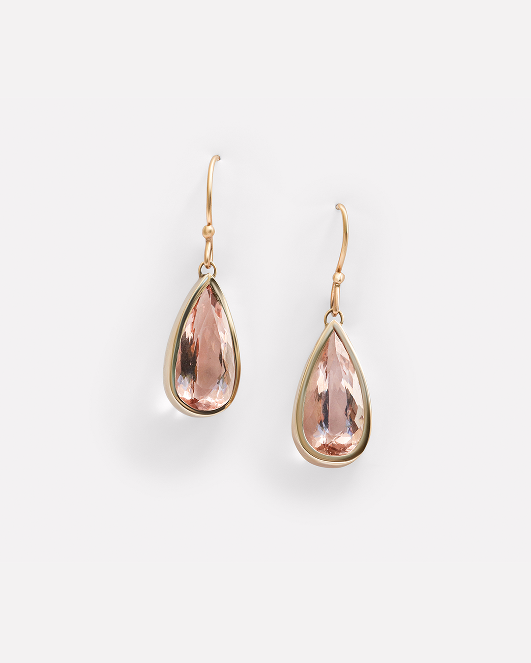 Pear Morganite Drop Earrings One of a Kind Earrings