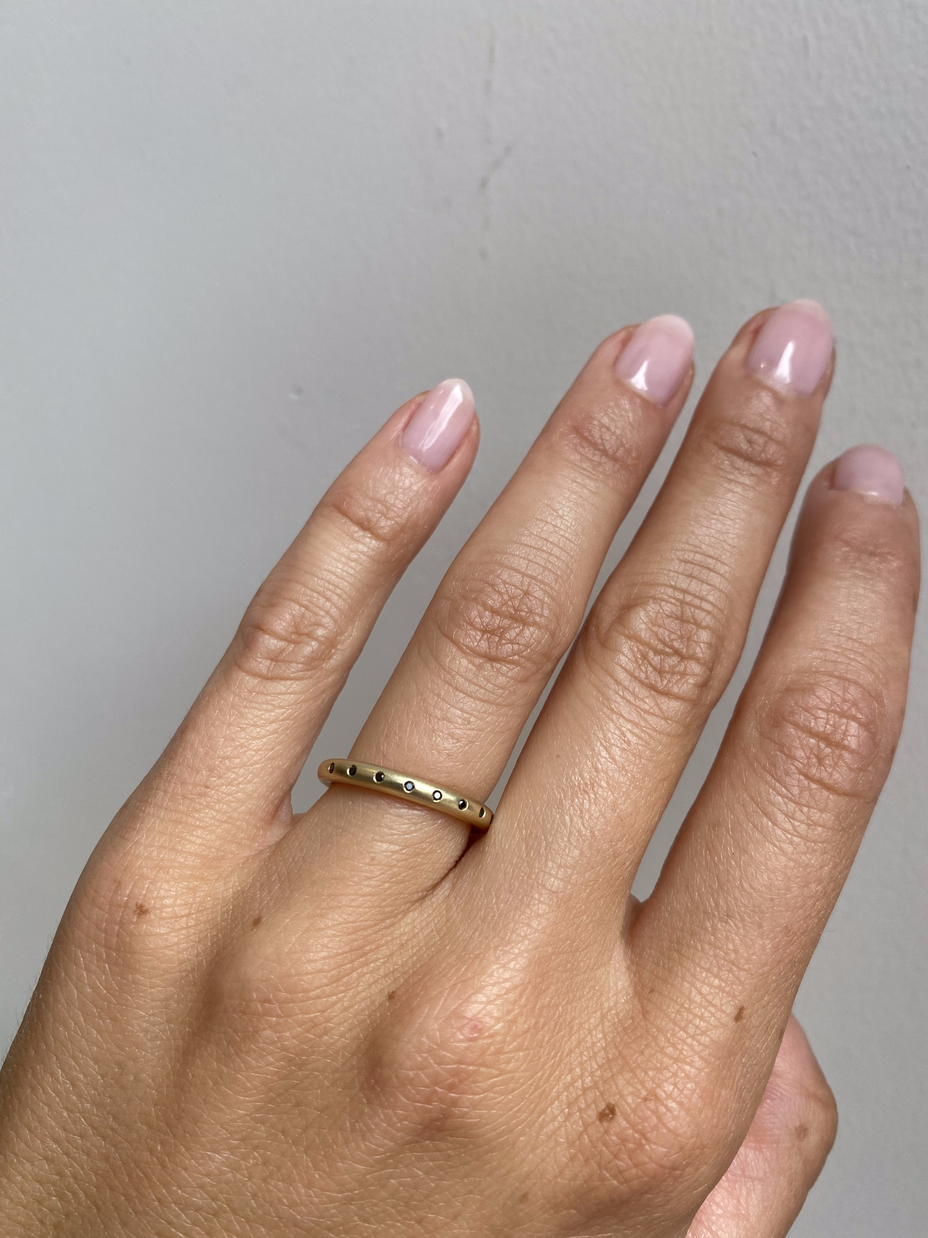 Round Band / Flush 8 Black Diamonds By fitzgerald jewelry