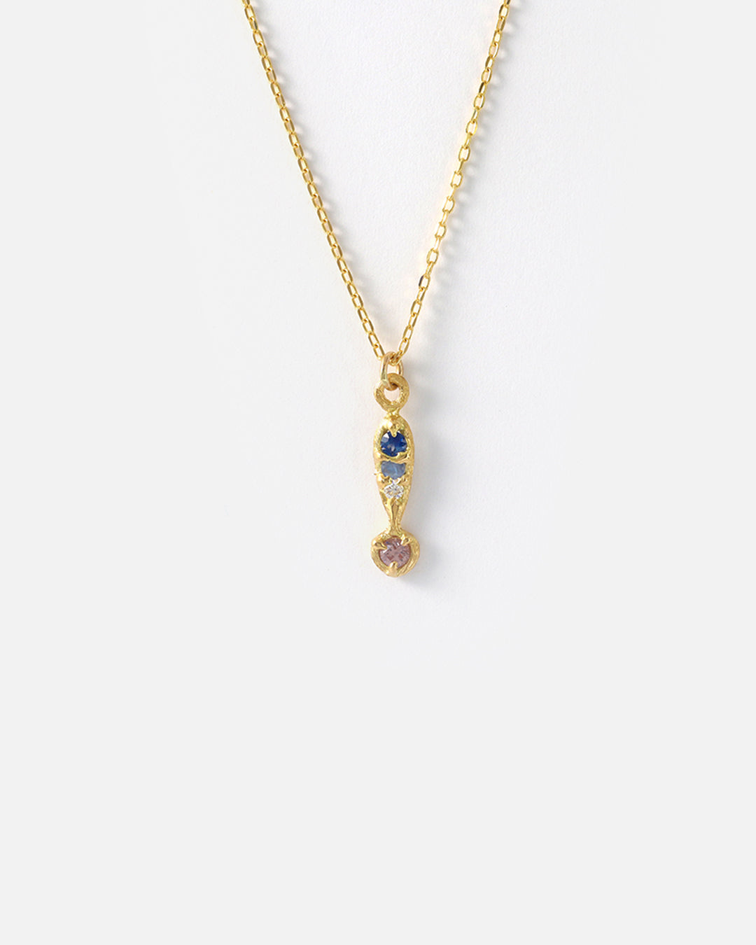 Silk / Sapphire & Garnet Pendant By Hiroyo