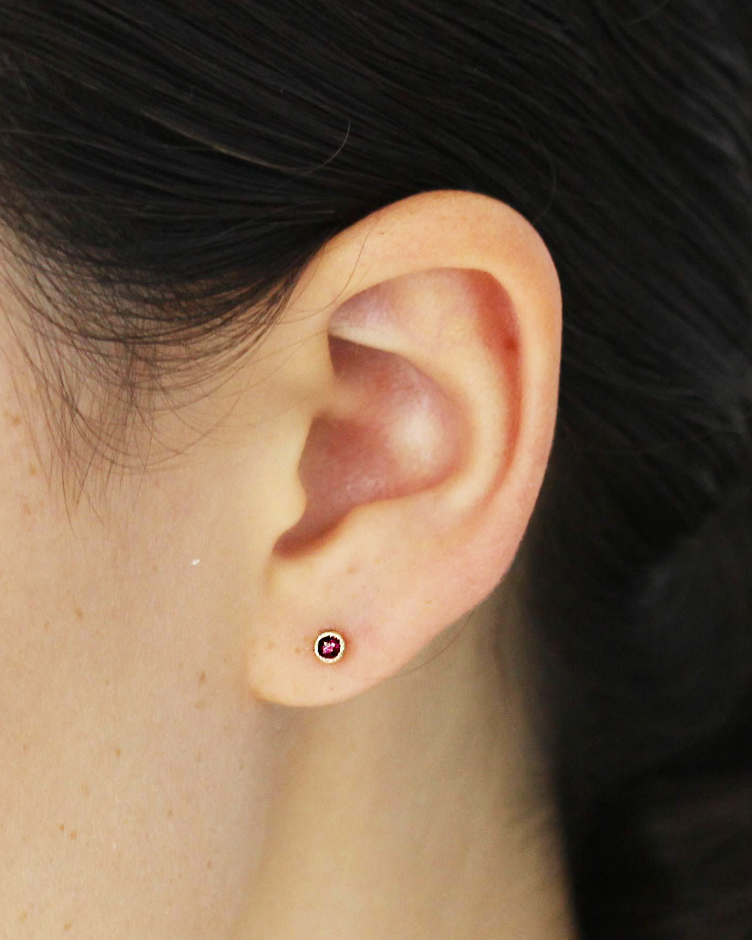 Melee Ball / Ruby Studs By Hiroyo