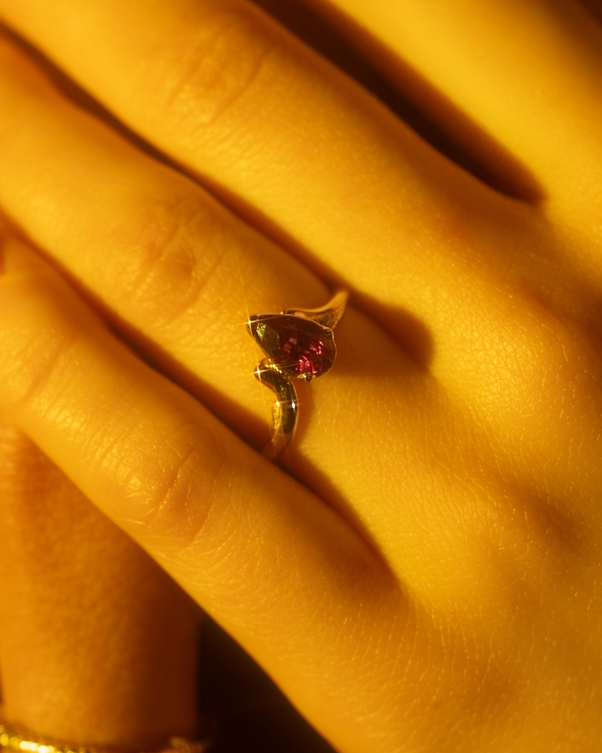 Model wears Dawn Ring by Young Sun Song